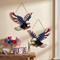 2 Pcs Patriotic Eagle Door Wreaths, 4th of July Wooden Hanging Signs, 250th Anniversary Eagle Wall Plaques for Memorial Day, Indoor Outdoor Americana Decor